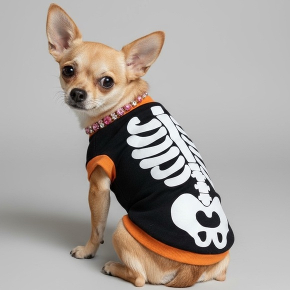 Halloween Skeleton Dog Shirt - Picture 1 of 6